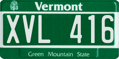 VT license plate XVL416