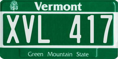 VT license plate XVL417