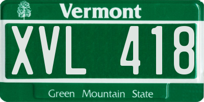 VT license plate XVL418