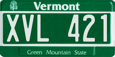 VT license plate XVL421