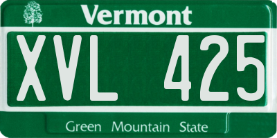 VT license plate XVL425