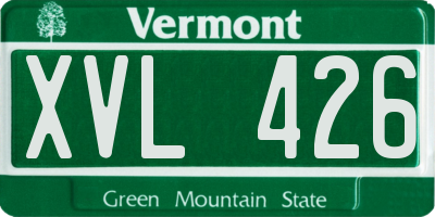VT license plate XVL426