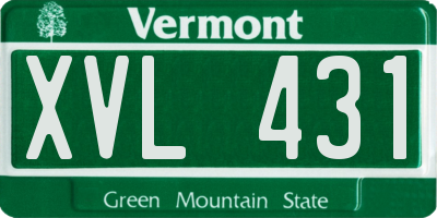 VT license plate XVL431
