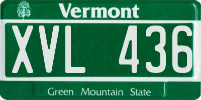 VT license plate XVL436