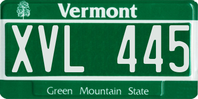 VT license plate XVL445
