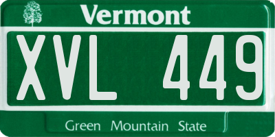 VT license plate XVL449