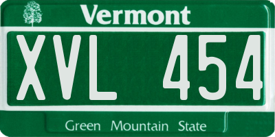 VT license plate XVL454