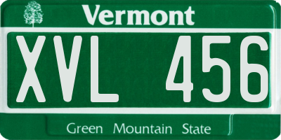 VT license plate XVL456