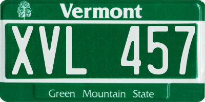 VT license plate XVL457