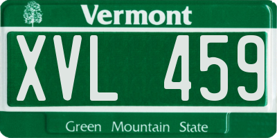 VT license plate XVL459