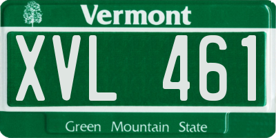 VT license plate XVL461