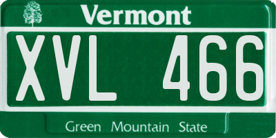 VT license plate XVL466