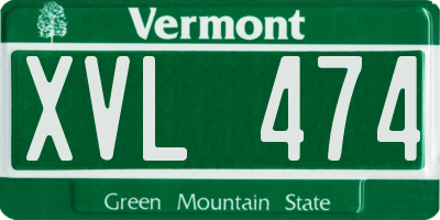 VT license plate XVL474