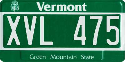VT license plate XVL475