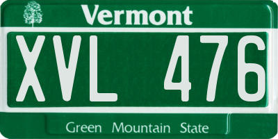 VT license plate XVL476