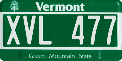 VT license plate XVL477