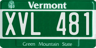 VT license plate XVL481