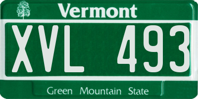 VT license plate XVL493