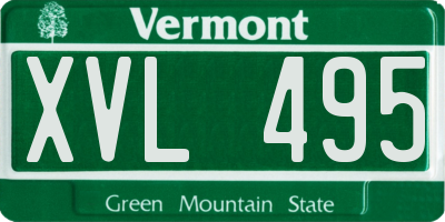 VT license plate XVL495