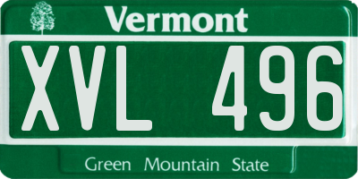 VT license plate XVL496