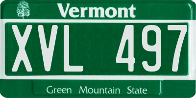 VT license plate XVL497