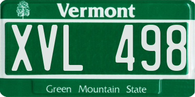VT license plate XVL498