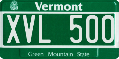 VT license plate XVL500