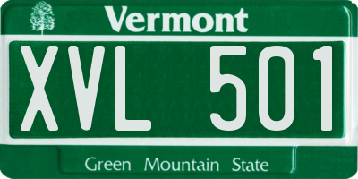 VT license plate XVL501