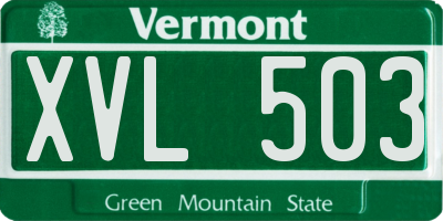 VT license plate XVL503