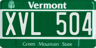 VT license plate XVL504