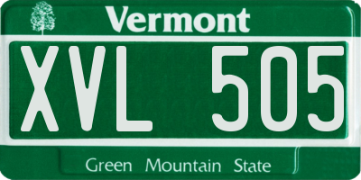 VT license plate XVL505