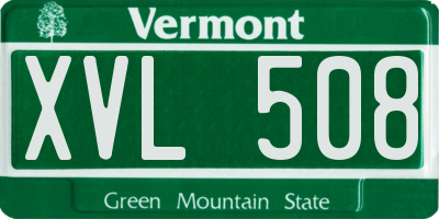 VT license plate XVL508