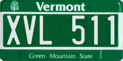 VT license plate XVL511
