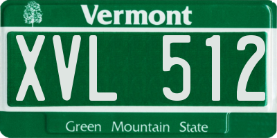VT license plate XVL512