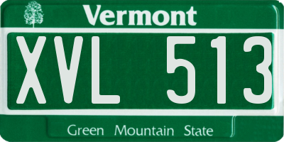 VT license plate XVL513
