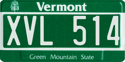 VT license plate XVL514