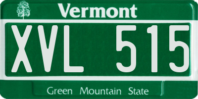 VT license plate XVL515