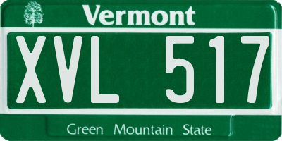 VT license plate XVL517
