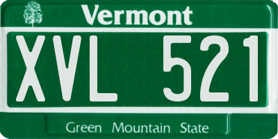 VT license plate XVL521