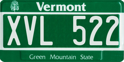 VT license plate XVL522