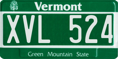 VT license plate XVL524