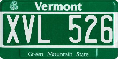 VT license plate XVL526