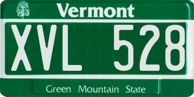 VT license plate XVL528