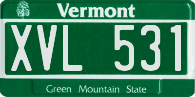 VT license plate XVL531