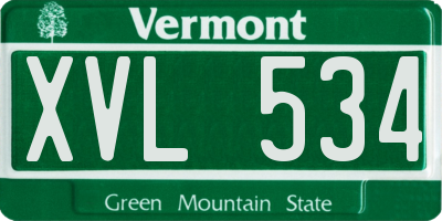 VT license plate XVL534