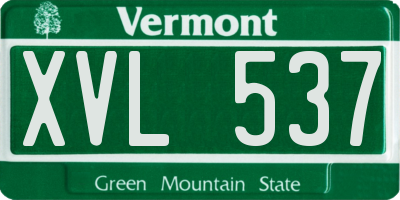 VT license plate XVL537