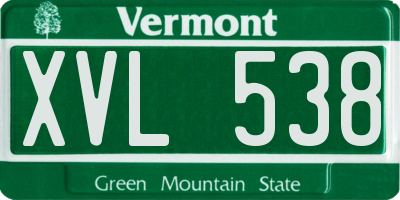 VT license plate XVL538