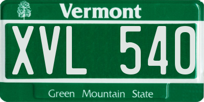 VT license plate XVL540