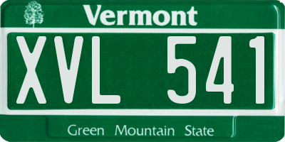 VT license plate XVL541