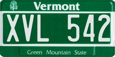 VT license plate XVL542